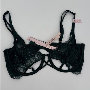 Victoria's Secret Emerald Lace rhinestone Bra